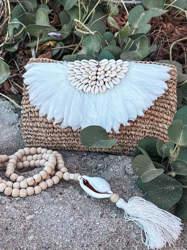 Wanderlust Boho Clutch in White