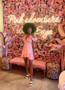 Leah Dress in Peach Palm