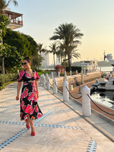 Load image into Gallery viewer, Black Orchid Wrap Dress