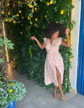 Load image into Gallery viewer, Peachy Midi Dress in Peach Leaf