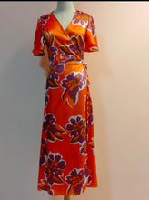 Load image into Gallery viewer, Coral Orchid Wrap Dress