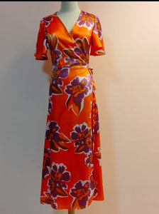 Coral Orchid Wrap Dress