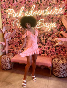 Leah Dress in Peach Palm