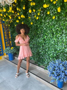 Leah Dress in Peach Palm