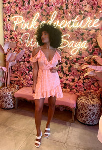 Leah Dress in Peach Palm