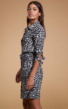 Load image into Gallery viewer, Jonah Mini Shirt Dress in Mono Leopard