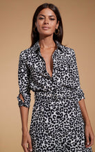 Load image into Gallery viewer, Jonah Mini Shirt Dress in Mono Leopard