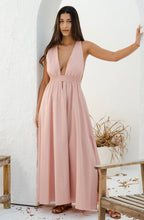 Load image into Gallery viewer, Athens Deep Cut Maxi Dress in Blush