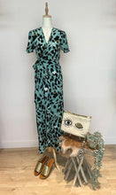 Load image into Gallery viewer, Cleo Maxi Dress in Sage Leopard Print