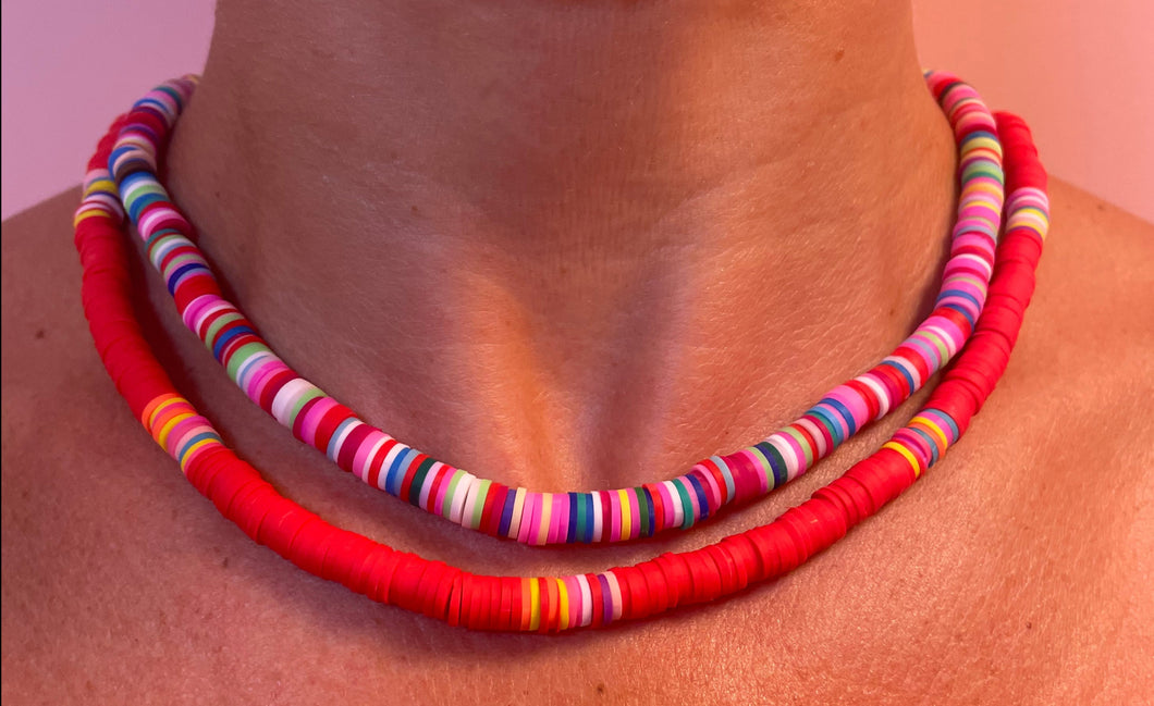 Shell Necklace in Red Coral