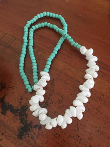 Chunky Shell Necklace in Aqua