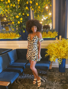 Leah Dress in Lemon Leopard