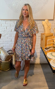 Flower Power Wrap Dress