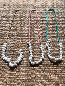 Chunky Shell Long Necklace in Pink