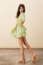 Load image into Gallery viewer, Zeina Dress in Lime Green Ditzy