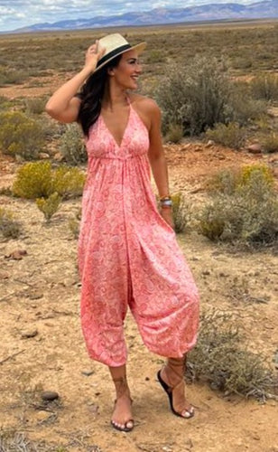 Genie Jumpsuit in Pink Paisley