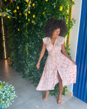 Load image into Gallery viewer, Peachy Midi Dress in Peach Leaf