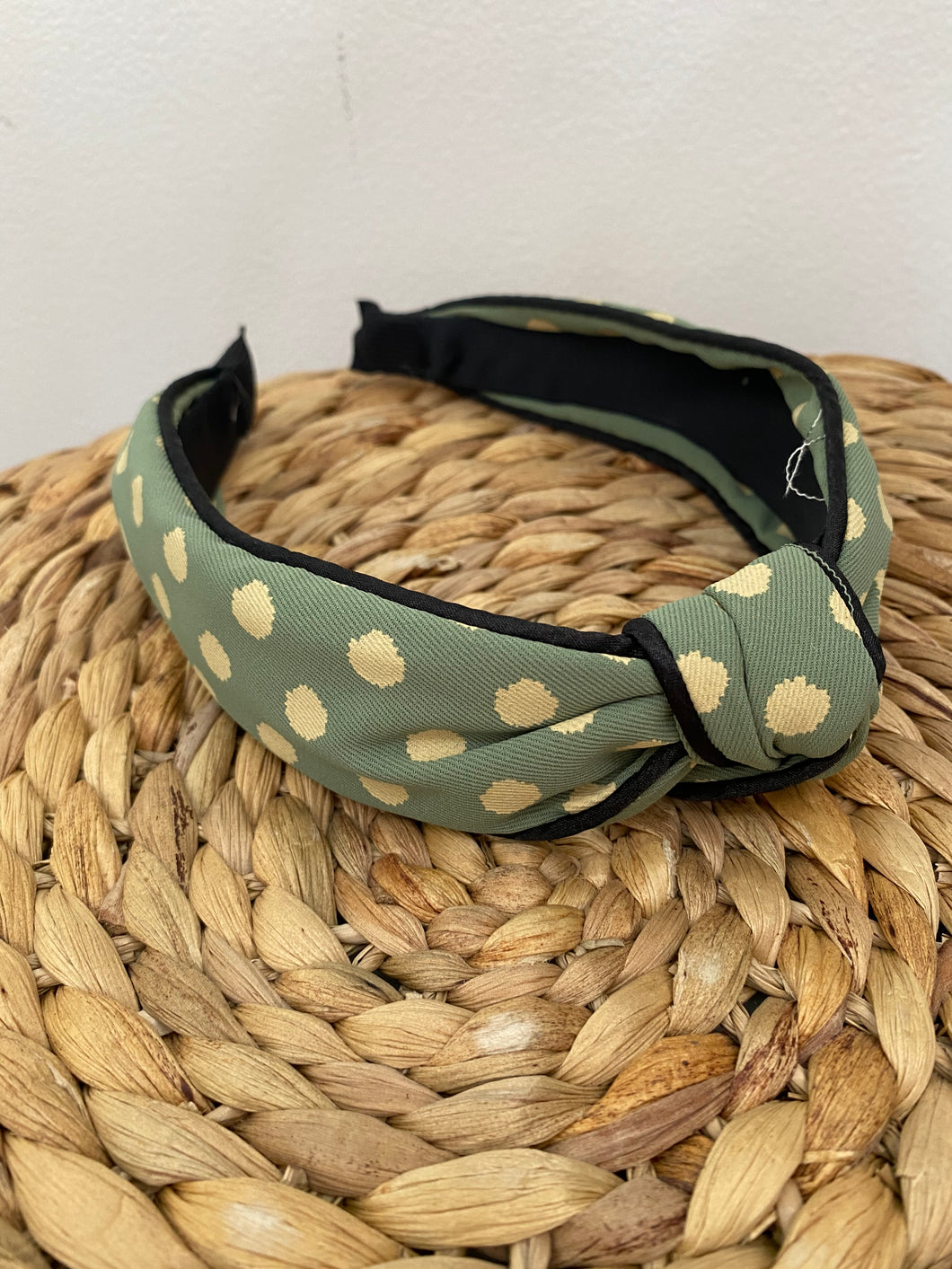 Headband in Sage Polka