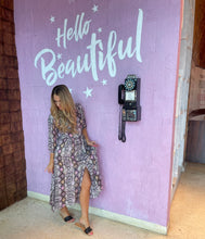 Load image into Gallery viewer, Cheryl Midi Dress in Purple Snake