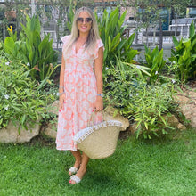 Load image into Gallery viewer, Peachy Midi Dress in Peach Leaf