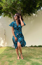 Load image into Gallery viewer, Cleo Maxi Dress in Teal Leopard