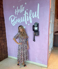 Load image into Gallery viewer, Cheryl Midi Dress in Purple Snake