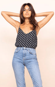 Birdie Cami Top in Black Polka Dot