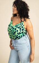 Load image into Gallery viewer, Birdie Cami Top in Lime Leopard