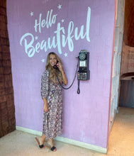 Load image into Gallery viewer, Cheryl Midi Dress in Purple Snake