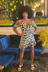 Leah Dress in Lemon Leopard