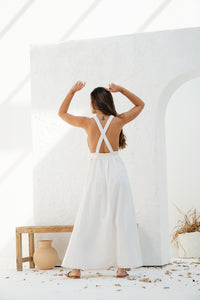 Athens Deep Cut Maxi Dress in White