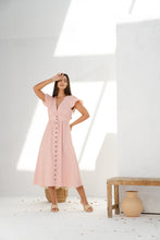 Load image into Gallery viewer, Nassau Button Down Midi Dress in Blush
