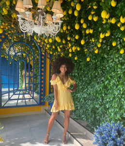 Leah Dress in Lemon Fern