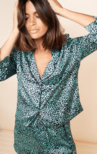 Load image into Gallery viewer, Oonah Shortie Pyjama Set in Mint Ditsy Leopard
