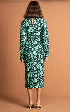 Load image into Gallery viewer, Zoe Midi Dress in Green Inky Leopard