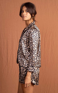 Oonah Shortie Pyjama Set in Rich Leopard
