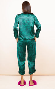 Enya Pyjama Set in Small Green Leopard