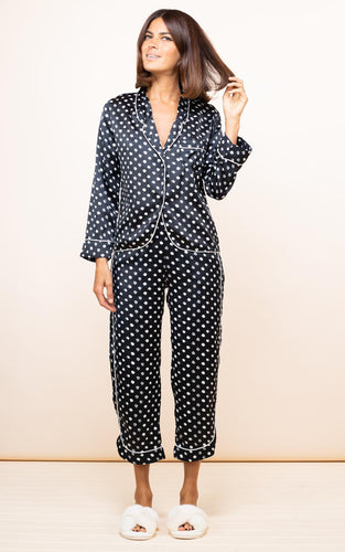 Enya Pyjama Set in Black Dotty