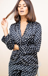 Enya Pyjama Set in Black Dotty