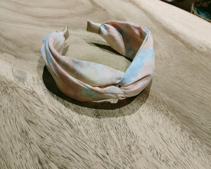 Headband n Pink Blue Water Colour