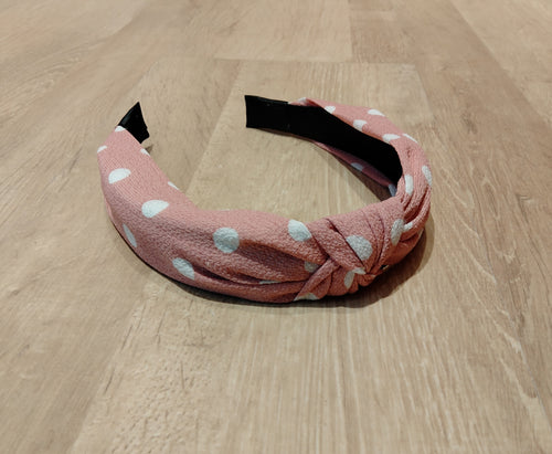 Headband in Peach Polka
