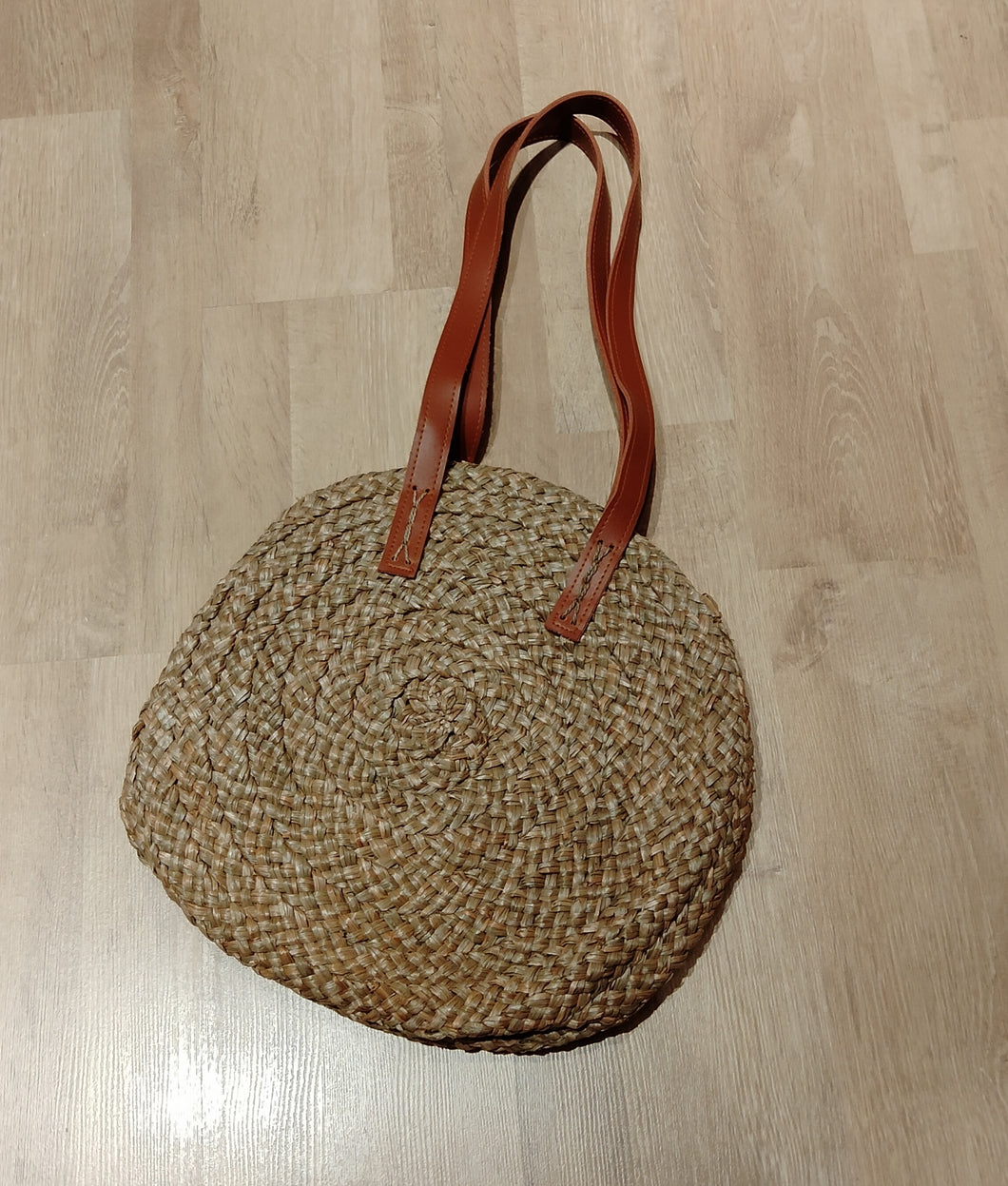 Large Beige  Round Bag