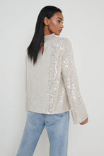 Load image into Gallery viewer, Jayda Cowl Neck Sequin Blouse in Champagne