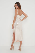 Load image into Gallery viewer, Keisha Sequin Midaxi Dress in Gold Blush