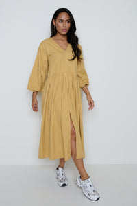 Monique Midi Dress in Camel