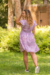 Mylee Knee Length Dress in Lilac Floral