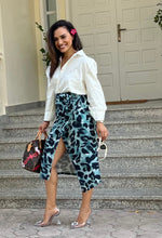 Load image into Gallery viewer, Jennie Wrap Skirt in Sage Leopard