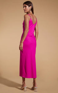 Sienna Midaxi Slip Dress in Magenta Pink