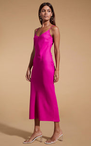 Sienna Midaxi Slip Dress in Magenta Pink