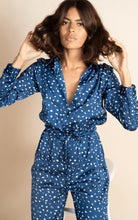 Load image into Gallery viewer, Sami Jumpsuit in Abstract White on Navy